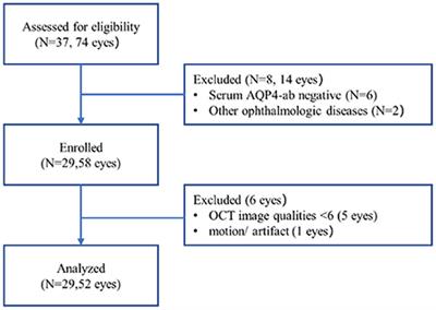 Visual function and disability are associated with microcystic macular edema, macular and peripapillary vessel density in patients with neuromyelitis optica spectrum disorder